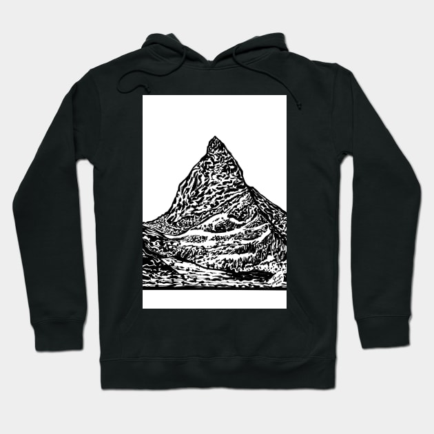 MATTERHORN ink painting Hoodie by lautir